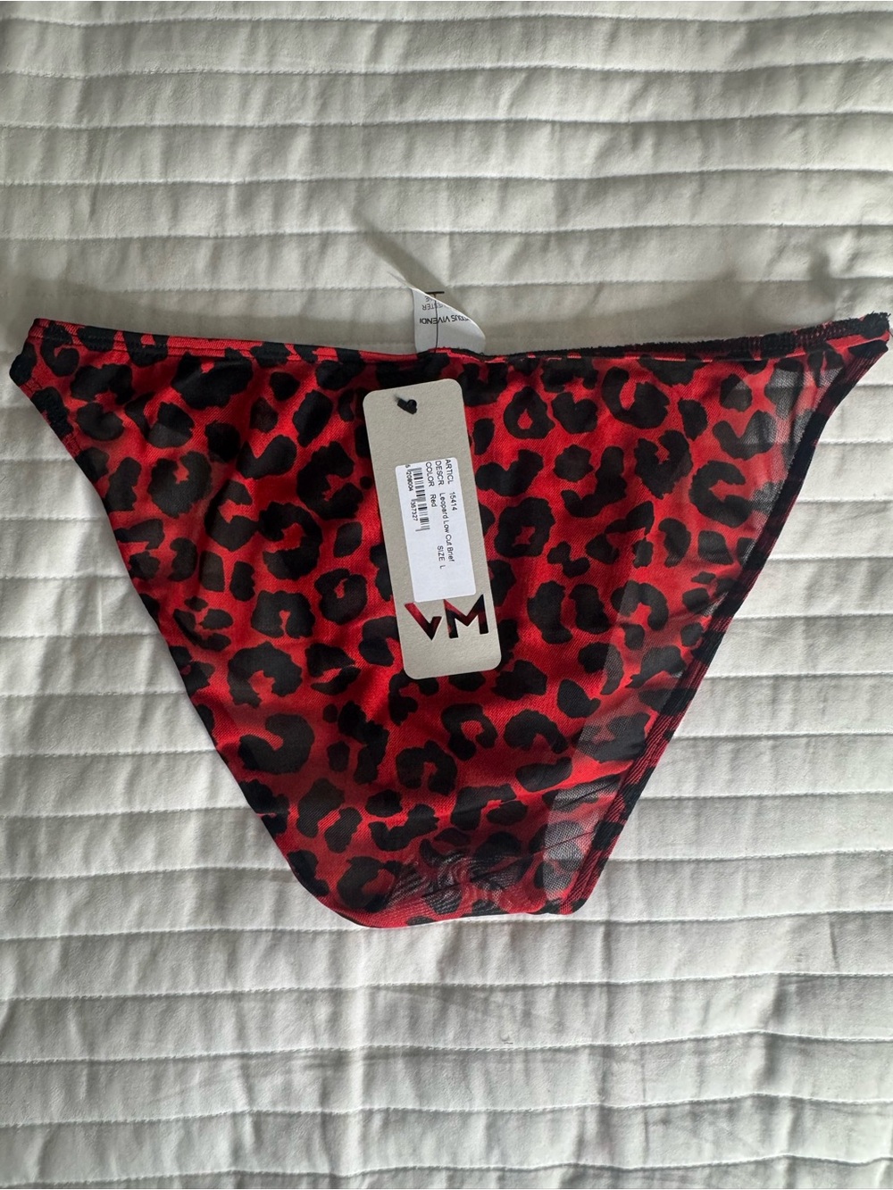 MODUS VIVENDI Men's Red Leopard Sheer Briefs - Bold Animal Print - Picture 2 of 4